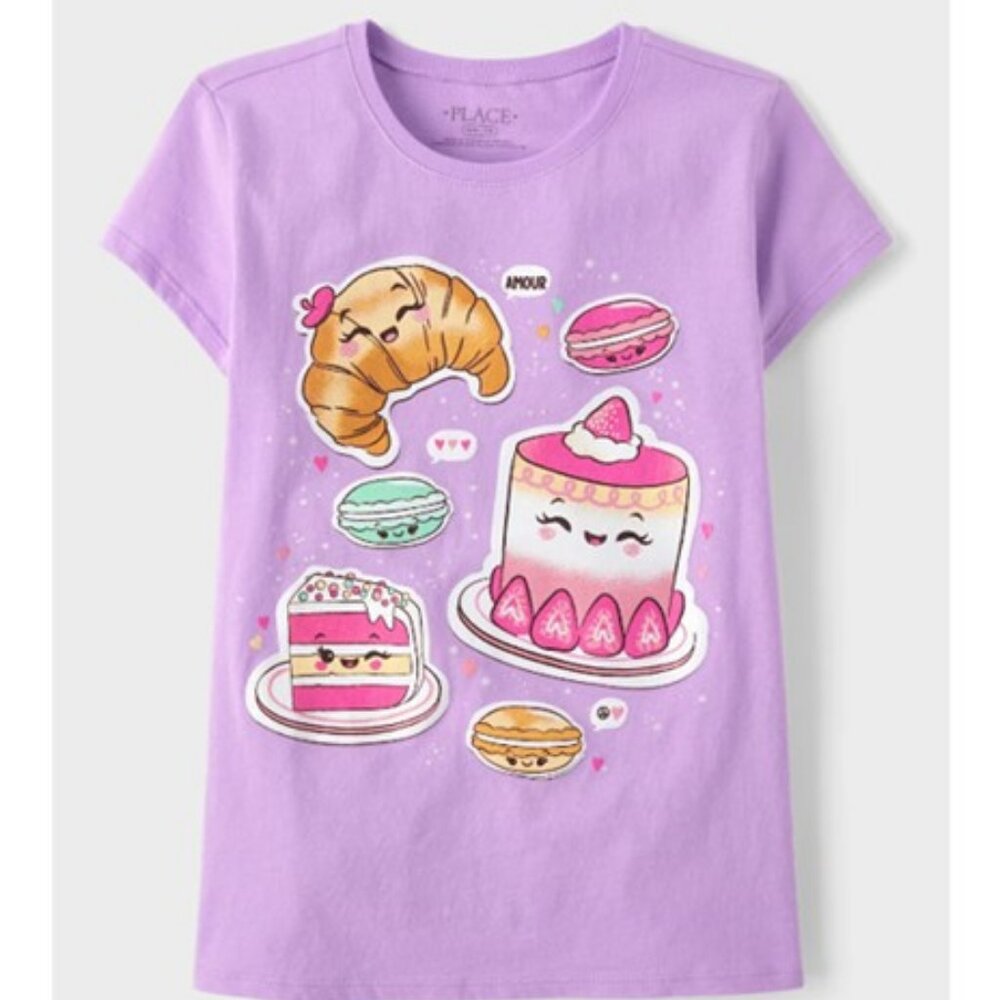 “Sweet Treats & Desserts” Graphic Tee – Purple (Girls Small) BRAND-NEW!